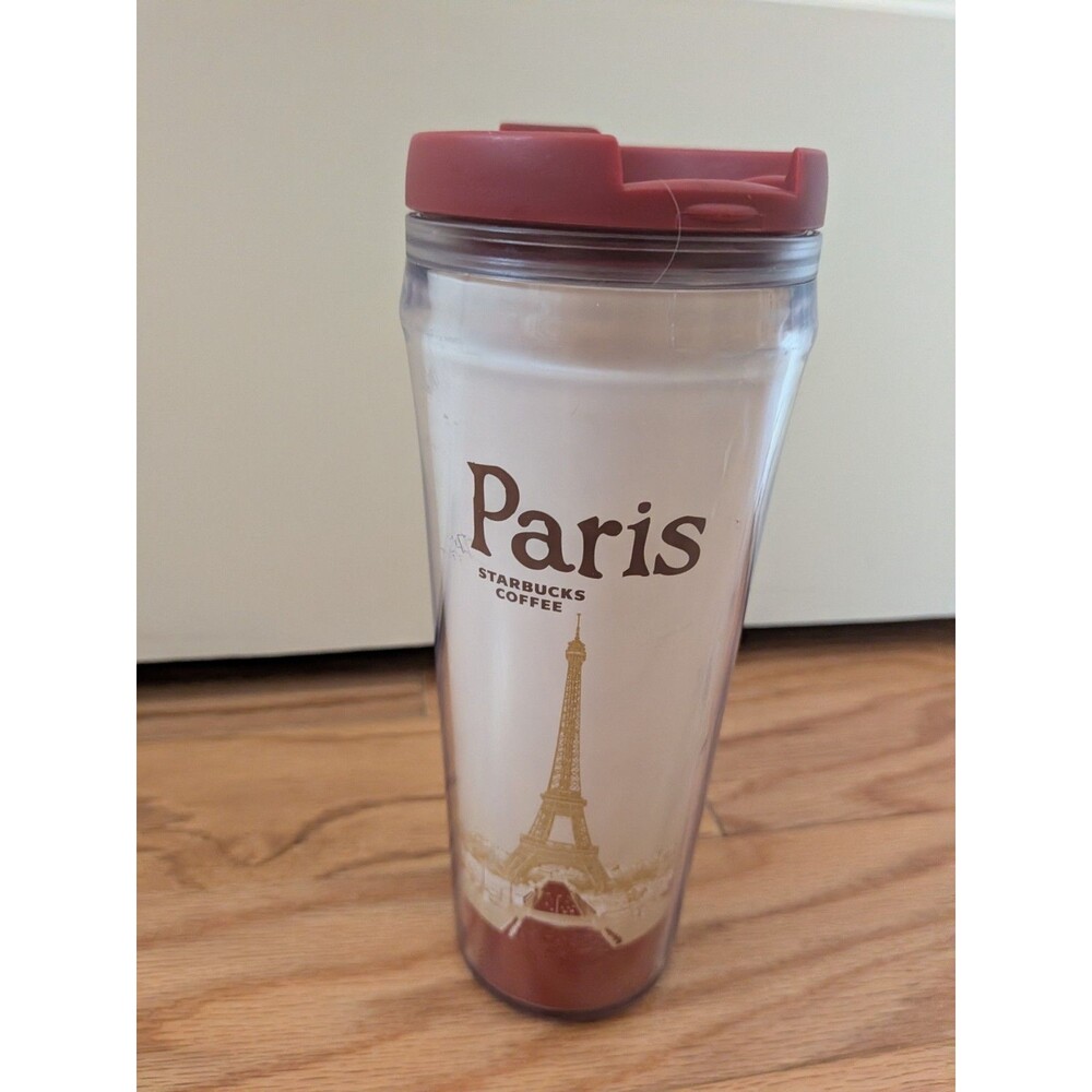Starbucks Tumbler Paris 2004 Y2K Red White Eiffel Tower
